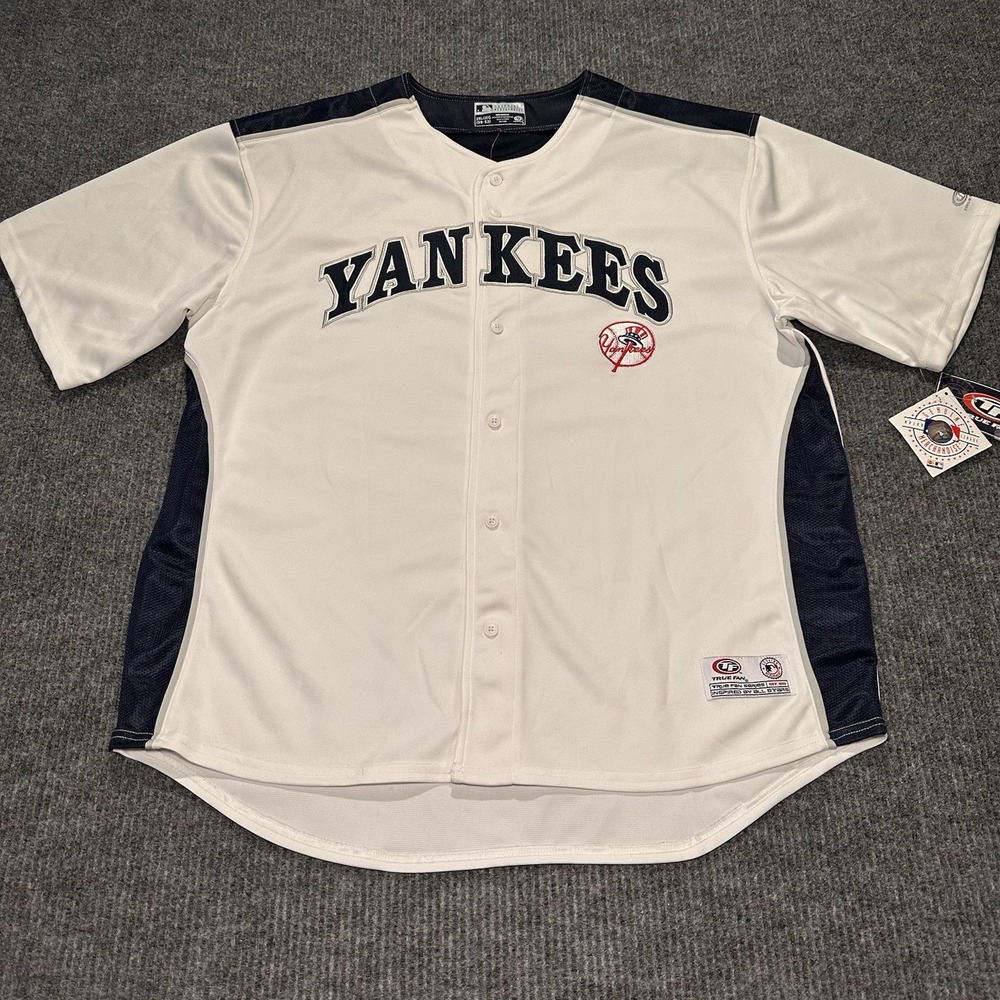 Vintage Y2K New York Yankees MLB Jersey True Fan Clean Dead Stock Sz 2XL